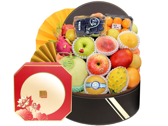 Mid-Autumn Gift Hamper - Mid Autumn Peninsula Moon Cake With Premium Fruit Hamper FH156 - M30807A2 Photo